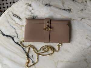 Pelle Italian vegan Leather Bee Scalloped Edge Crossbody Bag - Tan